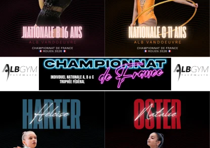 Qualifiés Championnat de France GR Indiv à Rouen